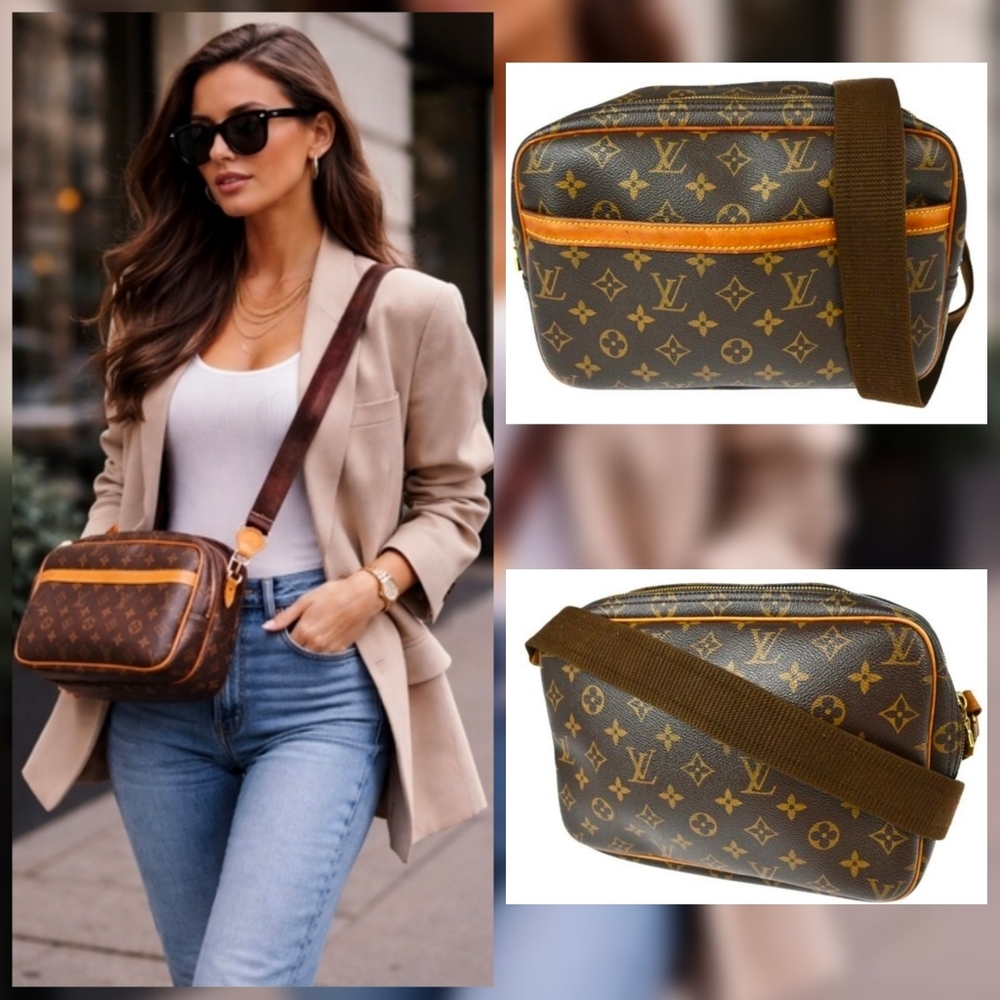 AUTHENTIC LOUIS VUITTON REPORTER PM MESSENGER SHOULDER BAG MONOGRAM SP0064